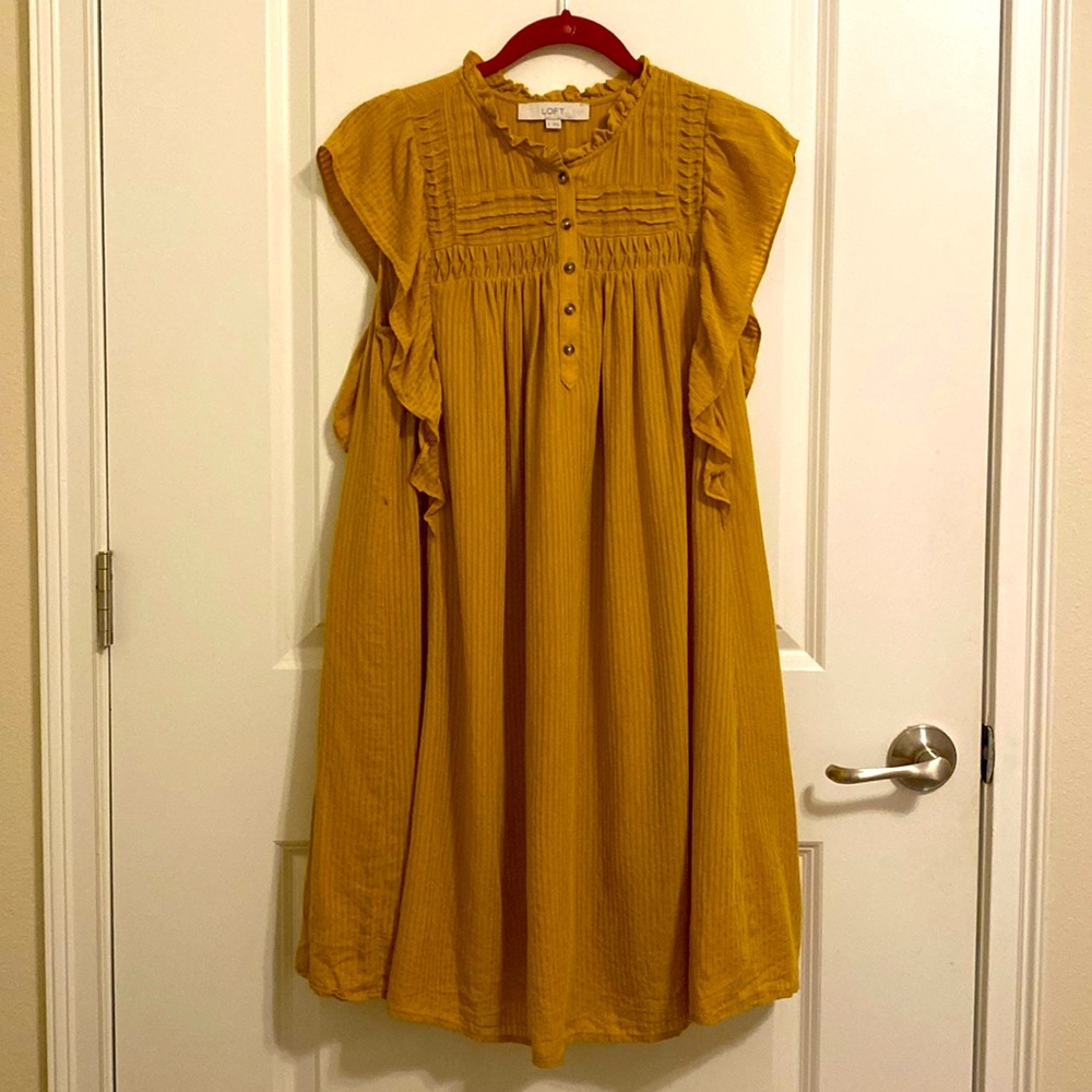 Loft mustard/gold sleeveless above knee‎ dress